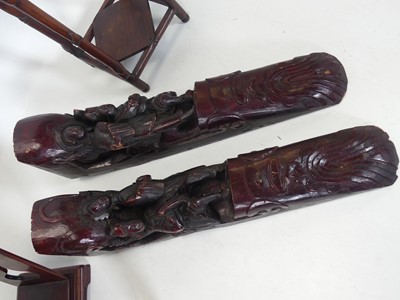Lot 113 - A 20th century Chinese hardwood vase stand, of...
