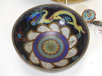 Lot 116 - A Chinese cloisonne enamel ruyi sceptre, with...