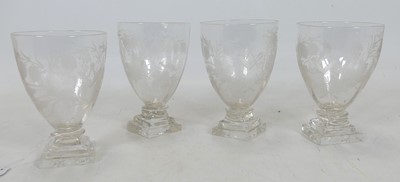 Lot 156 - A set of four 19th century Masonic glass...