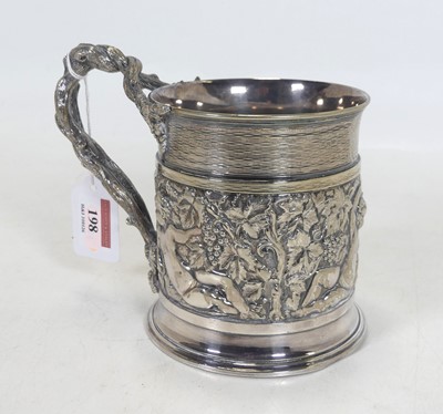 Lot 198 - A Victorian silver plated Masonic tankard,...