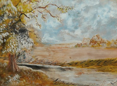 Lot 1043 - E. Harrison - Landscape scene, watercolour and...