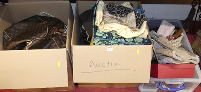 Lot 1077 - Assorted ladies' handbags, boots, footwear etc