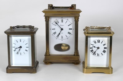 Lot 334 - A 20th century lacquered brass cased carriage...