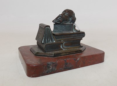 Lot 476 - A 19th century bronze novelty inkwell, in the...