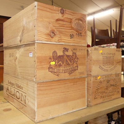 Lot 1248 - *A collection of five close-nailed pine wine...