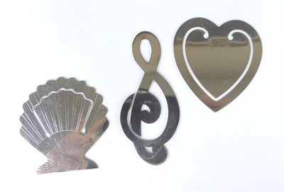 Lot 390 - Three Tiffany & Co sterling silver bookmarks,...