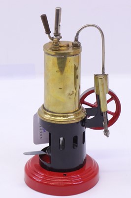 Lot 12 - Tinplate vertical spirit-fired live steam...