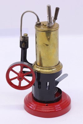 Lot 12 - Tinplate vertical spirit-fired live steam...