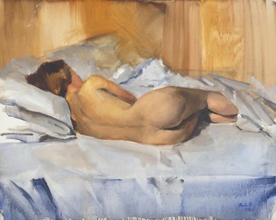 Lot 322 - Nick Bashall (b.1956) - Reclining female nude,...