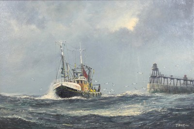 Lot 380 - Jack Rigg (1927-2023) - Off Whitby, oil on...