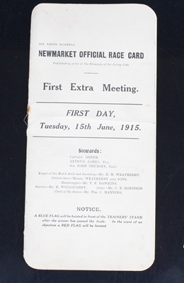 Lot 1150 - Newmarket Races, a racecard for the Newmarket...