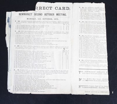 Lot 1150 - Newmarket Races, a racecard for the Newmarket...