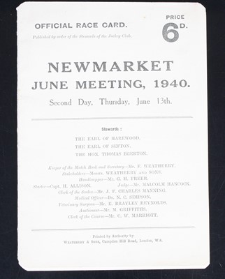 Lot 1150 - Newmarket Races, a racecard for the Newmarket...
