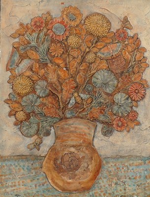 Lot 297 - Bernard Rooke (b.1938) - Vase of flowers,...