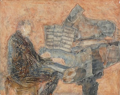 Lot 299 - Bernard Rooke (b.1938) - The pianist, tempera...