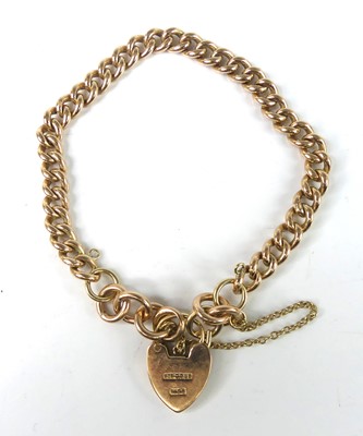 Lot 2219 - A 9ct rose gold rounded curblink...