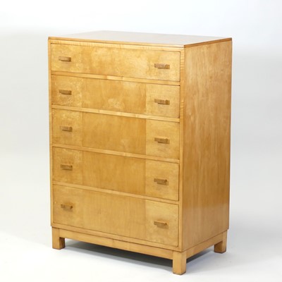 Lot 401 - An Art Deco satinwood chest by Heal & Son Ltd,...