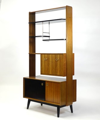 Lot 441 - A 1960s G-Plan teak and ebonised room divider,...