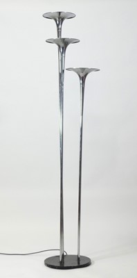 Lot 412 - A 1970s chrome freestanding three branch floor...