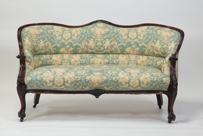 Lot 2460 - A mid-Victorian mahogany framed settee, of...