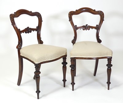 Lot 2412 - A pair of early Victorian rosewood balloon...