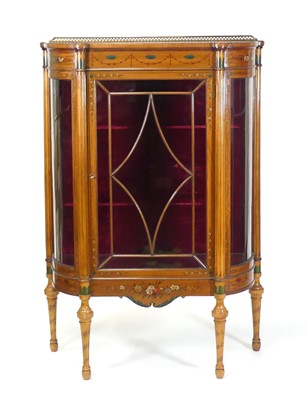 Lot 2409 - A Sheraton Revival painted satinwood china...