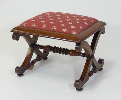 Lot 2410 - A William IV oak dressing stool, having...