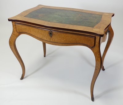 Lot 2459 - A 19th century French thuya wood bureau plat,...