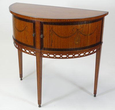 Lot 2457 - A Sheraton Revival satinwood and inlaid...