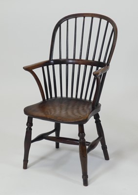 Lot 2401 - A 19th century elm seat and fruitwood child's...