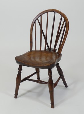 Lot 2400 - A 19th century child's elm seat and yew wood...
