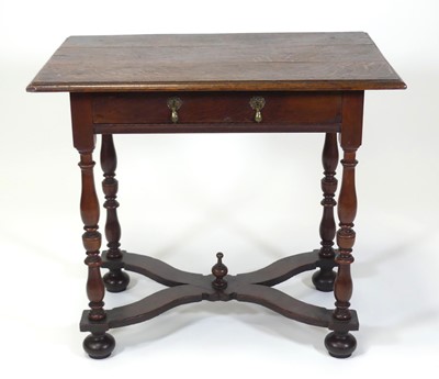 Lot 2476 - A circa 1700 and later joined oak side table,...