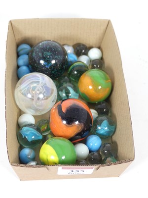 Lot 355 - A collection of assorted vintage glass marbles,...