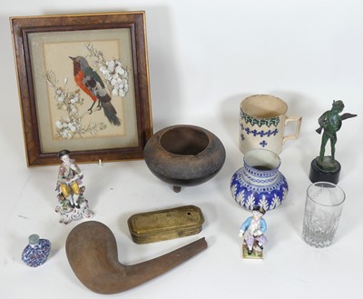 Lot 64 - A box of miscellaneous items to include a 19th...