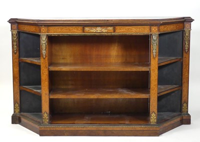 Lot 2432 - A Victorian burr walnut and amboyna bookcase,...