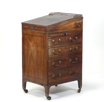 Lot 2427 - A George IV mahogany and ebony strung campaign...