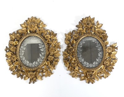 Lot 2449 - A pair of 19th century giltwood and gesso wall...