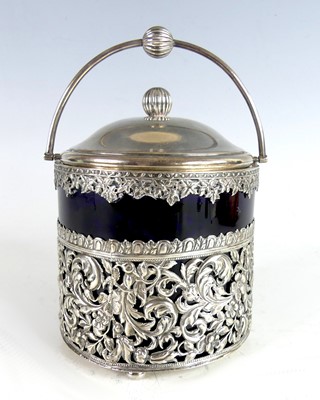Lot 2104 - A late Victorian silver single handled biscuit...