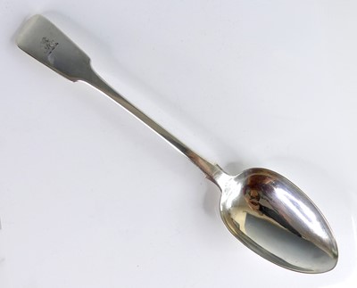 Lot 2081 - An early Victorian Irish silver serving spoon,...