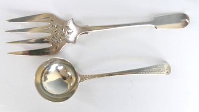 Lot 2098 - A Victorian silver serving fork, in the Fiddle...