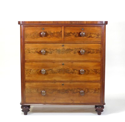 Lot 2426 - A Victorian mahogany round cornered chest of...
