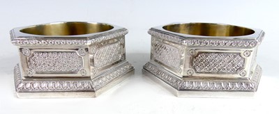 Lot 2149 - A pair of Elizabeth II silver wine bottle...
