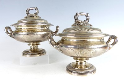 Lot 2151 - A pair of George IV silver twin handled...
