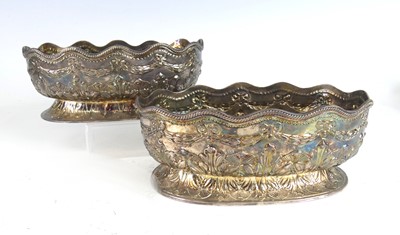 Lot 2105 - A pair of Victorian silver table salts, of...