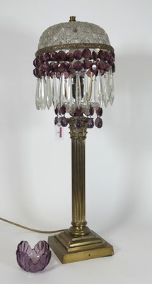 Lot 7 - An early 20th century brass Corinthian column...