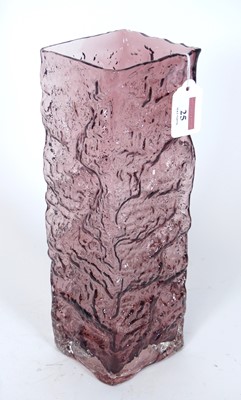 Lot 25 - A textured amethyst glass vase, of a...