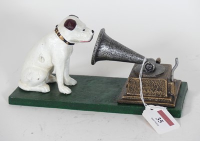 Lot 35 - A reproduction painted cast metal HMV...