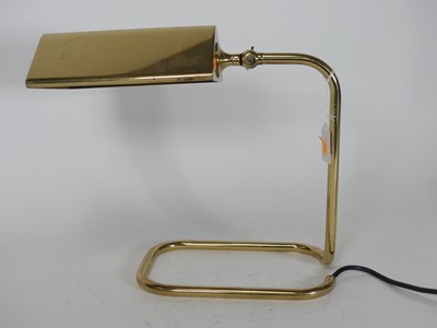 Lot 43 - A contemporary Italian brushed brass desk lamp,...