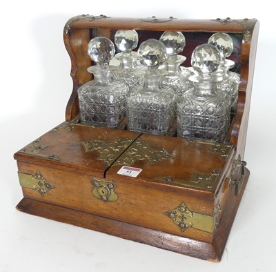 Lot 51 - A Victorian oak and gothic brass mounted...