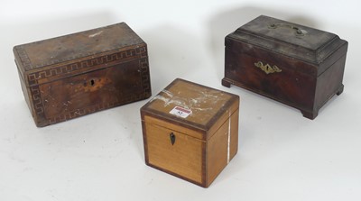 Lot 52 - A Regency flame mahogany tea caddy, of...